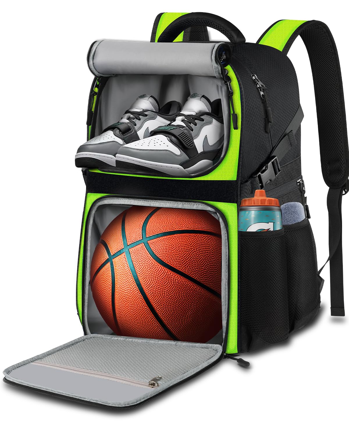 Basketball Bag Backpack with Ball Holder Shoes Compartment, Large Basketball Accessories Sports Bag